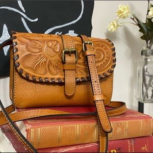 Patricia Nash Tooled Torri Italian Leather Crssbdy